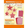 buttinette Papier-Set "Sterne", rot-weiß, 12 Sterne
