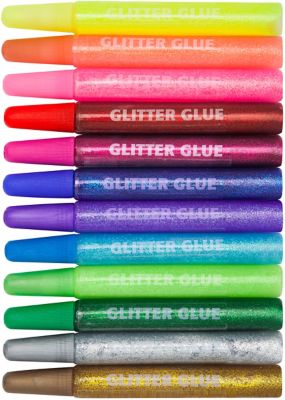 Commander lot 10 stylos glitter glue couleurs nacrées