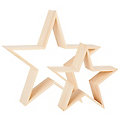 Sterne aus Holz, 24,5 cm und 35 cm, 2 Stück