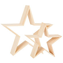 Sterne aus Holz, 24,5 cm und 35 cm, 2 Stück