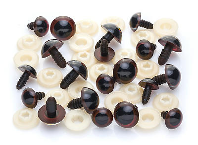 Yeux de sécurité en plastique pour peluche et amigurumi - 8 mm Noir x2 -  Perles & Co