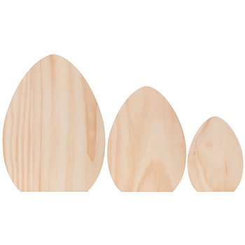 Eier aus Holz, 3 Stück