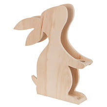 Porte vase éprouvette 'lapin' en bois, 30 cm