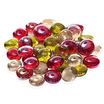 Glas-Nuggets-Mix, rot-gelb-rosé, 15–20 mm, 200 g
