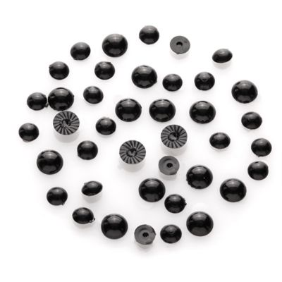 Yeux de sécurité en plastique - 10 mm - Noir - 10 pcs - Yeux de