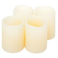 LED Kerzen aus Echtwachs, mit An- / Ausblasfunktion, creme, 6,5 x 5 cm