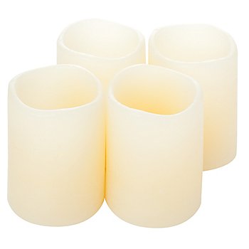 Bougies LED en cire véritable, avec fonction 'souffler', crème, 6,5 x 5 cm