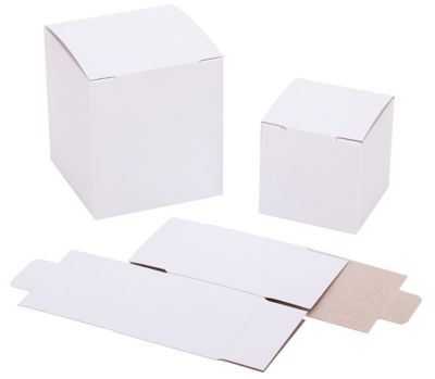 Boîtes en carton solide, blanc, 12 pièces  acheter en ligne sur buttinette  - loisirs créatifs