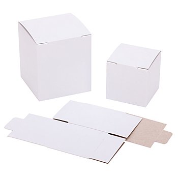Boîtes en carton solide, blanc, 12 pièces