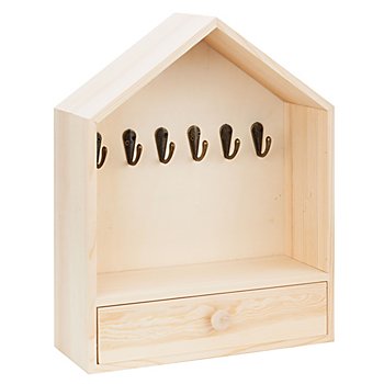 Boîte à clés en bois avec tiroir, 25 x 10 x 31,5 cm