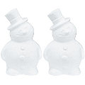 Bonhommes de neige en polystyrène, 17 cm, 2 pièces