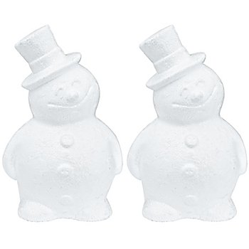 Bonhommes de neige en polystyrène, 17 cm, 2 pièces