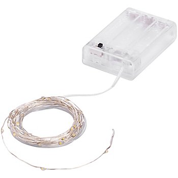 Guirlande lumineuse LED micro avec compartiment à piles, minuterie de 6 h et 60 ampoules LED