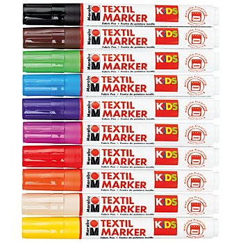 Marabu KiDS Stoffmalstifte-Set, 10er-Pack