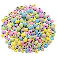 Set de perles en bois, pastel, 6 - 8 mm Ø, 50 g
