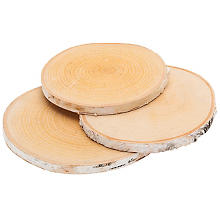 Rondelles en bois de bouleau véritable, 14 - 18 cm Ø, 3 pièces