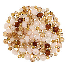 Perles à facettes en verre, beige, 3 - 9 mm, 25 g