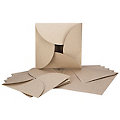 Cartes pliables et enveloppes en papier recyclable, marron, respectivement 5 pièces