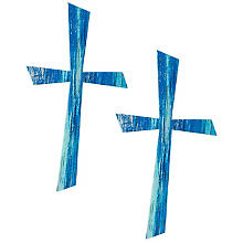 Motifs en cire 'croix bleue'
