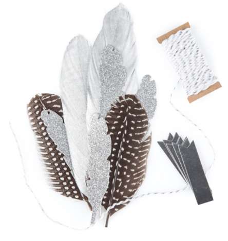 Deko Feder Set Silber Weiss Grau Online Kaufen Buttinette Bastelshop