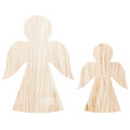 Engel aus Holz, 25 cm und 35 cm, 2 Stück