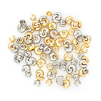Cache-perles, doré/argenté, 100 pièces
