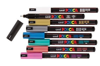 POSCA Marqueurs métalliques, extra-fin, PC1MR, 8 marqueurs