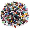 Set de perles en verre "XXL", multicolore, 1 kg
