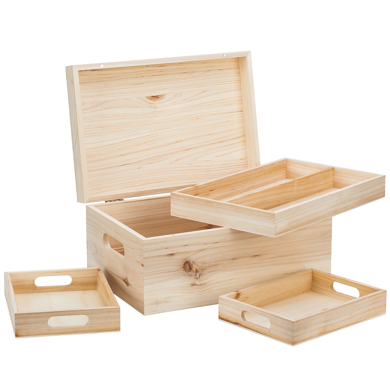 Aufbewahrungsbox praktische Holzkiste Deckel Box Holzbox Nähgarn kasten 28x20,5 