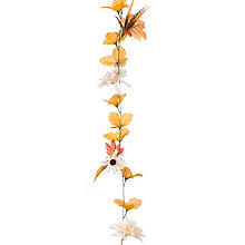 Guirlande de feuilles avec fleurs, 1,95 m