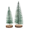 Deko-Tannenbäume, beschneit, 17 cm und 22 cm, 2 Stück