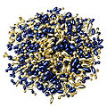 Set de perles, bleu foncé et doré, 4 - 12 mm, 80 g