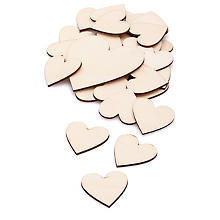 Coeurs en bois brut, 36 pièces