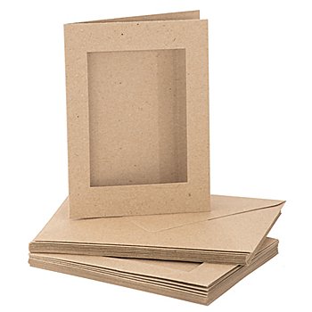 Cartes passe-partout en papier recyclé, carré, A6/C6, 10 pièces