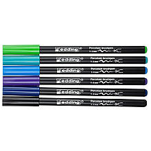 edding Porzellan-Pinselstifte, Blautöne, 6 Stifte