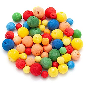 Boules de cellulose, rouge/orange/jaune/bleu/vert