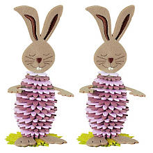 Kit créatif 'lapins en feutrine', lilas/violet/vert/marron, 2 pièces