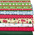 Lot de 7 coupons de tissu patchwork "motifs de Noël", selon disponibilité