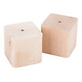 Cubes en bois de hêtre, 55 x 55 mm, 2 pièces