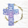 Papierservietten "blaues Kreuz", 33 x 33 cm, 20 Stück