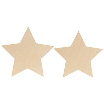 Sterne aus Holz, 29 cm und 27 cm, 2 Stück