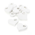Motifs déco "cœurs" en bois, blanc, 5 cm, 10 pièces