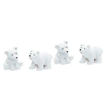 Figurines déco 'ours polaires', 4 pièces