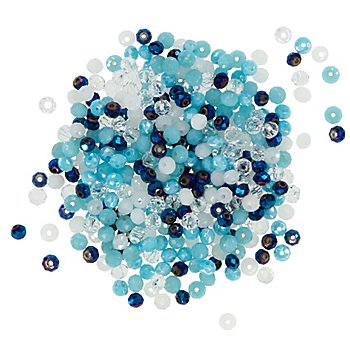 Facettierte Glasperlen, Blautöne, 4 mm Ø, 25 g