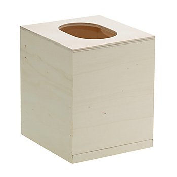 Boîte à mouchoirs en bois brut, 14 x 13 x 15,5 cm