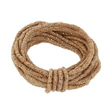 Cordelette en laine 'glimmer', cœur en fil métallique, marron-doré, 5 mm Ø, 5 m