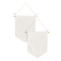 Fanions en tissu à suspendre, blanc naturel, 18 x 21 cm, 2 pièces