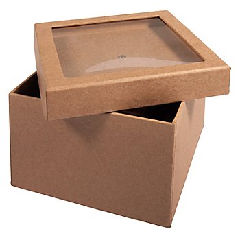 Pappmaché-Box mit Schütteldeckel, 12,5 x 12,5 x 9 cm
