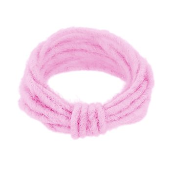 Cordelette en laine feutrée, cœur en fil métallique, rose, 5 mm Ø, 5 m