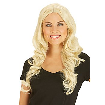Perruque à cheveux longs, blond, 62 cm